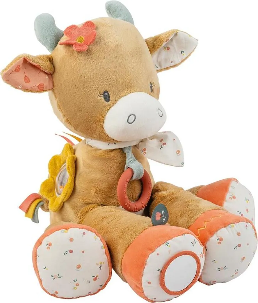 Doudou géant vache Mila 45cm pour parc bébé et éveil sensoriel