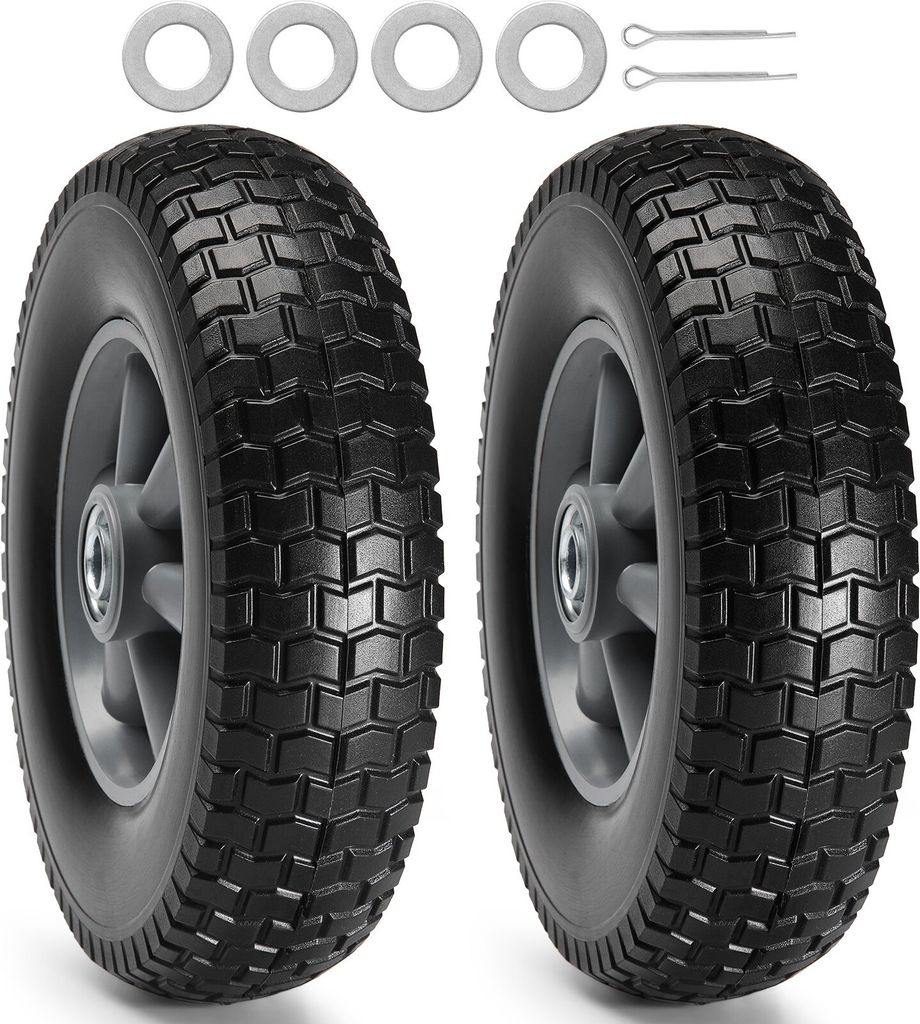 Voll-PU-Runflat-Reifen, plattenfreier schlauchloser Reifen, 10 Zoll, 2er-Pack, 180 lbs