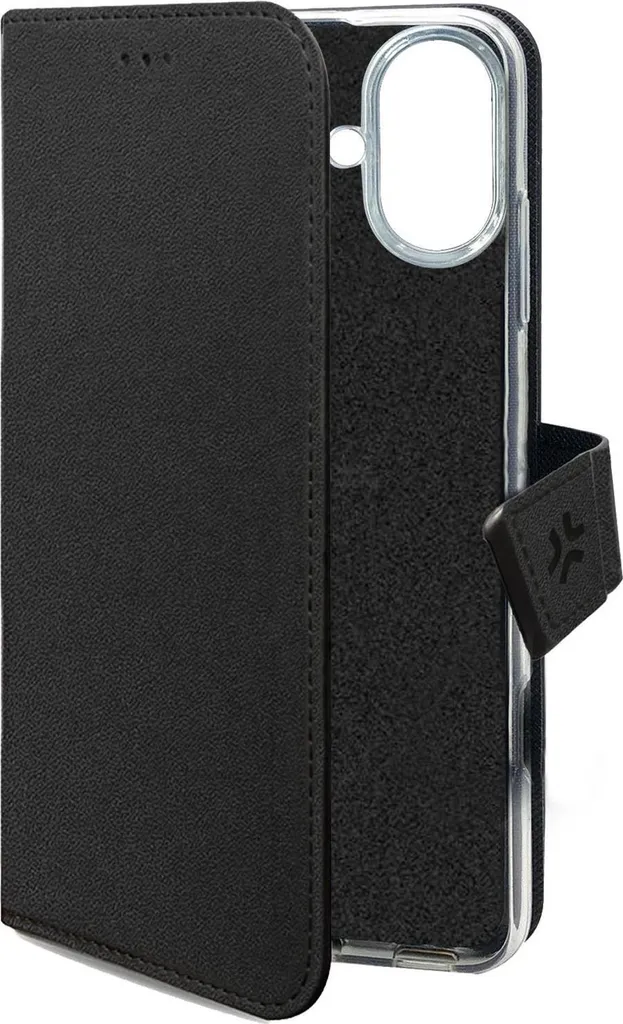 Cover Wally iPhone 16e Nero: L'accessorio Fashion a Portafoglio