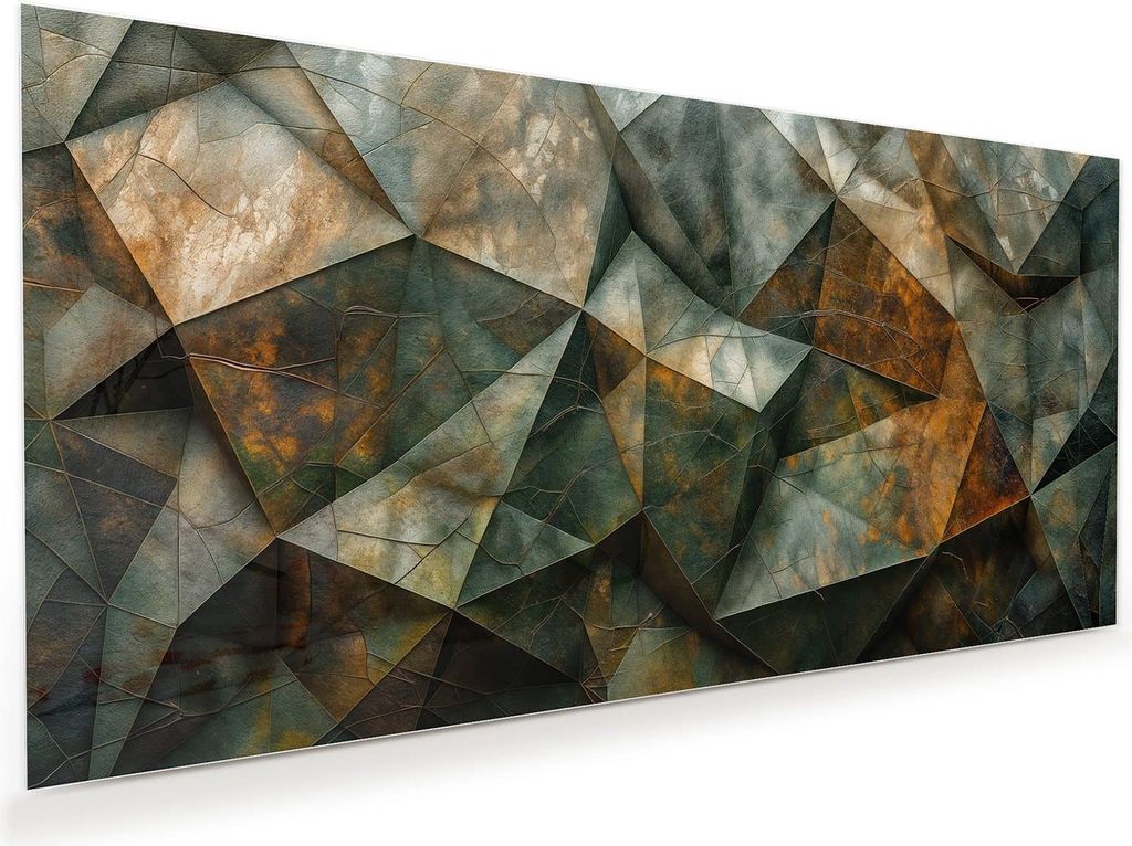 Glasbild 60x30cm in XXL für Wohnzimmer, Schlafzimmer Motiv Geometrische Abstraktion