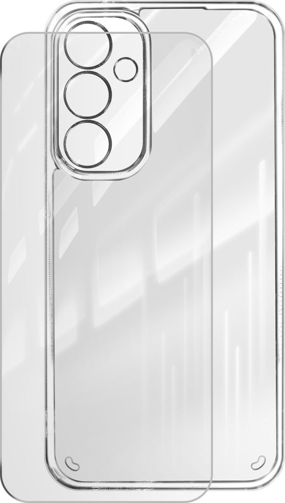 Vmax, Hybrid-Hülle Samsung Galaxy S23 FE + 9H Glas-Schutzfolie, Transparent