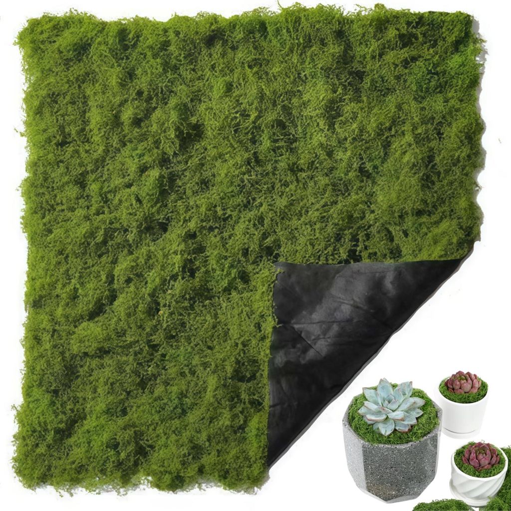 Künstliches Moos 400 g, dunkelgrüne Moosmatte, dekorative Moosmatten 100 x 100 cm, künstliches Moos für Wanddekoration, DIY-Mikrolandschaften, ...
