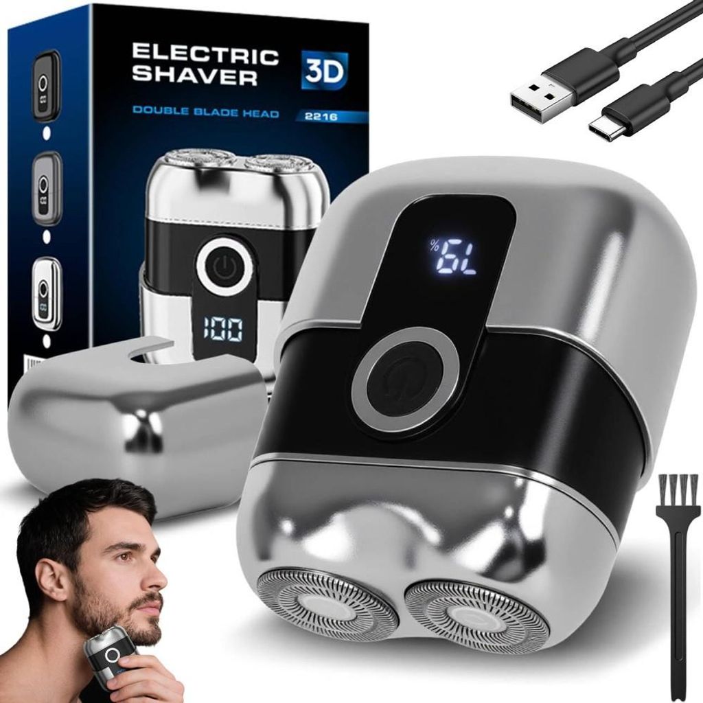 Mini Rasoir électrique Sans Fil Rechargeable USB - Noir, Compact, Pour Visage Et Cou