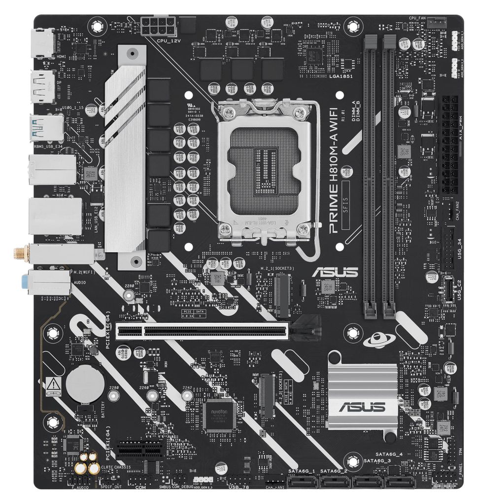 MB ASUS PRIME H810M-A WIFI (Intel, LGA1851, DDR5, mATX) Immagine del prodotto 