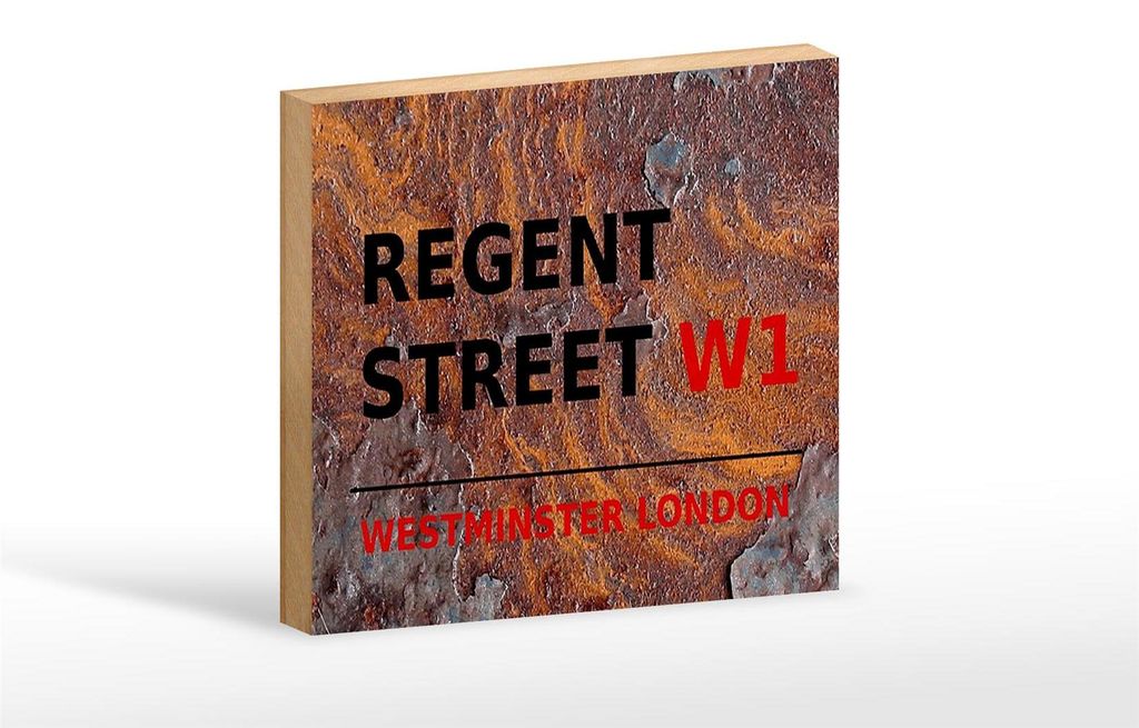 Holzschild London 18x12cm Westminster Regent Street W1