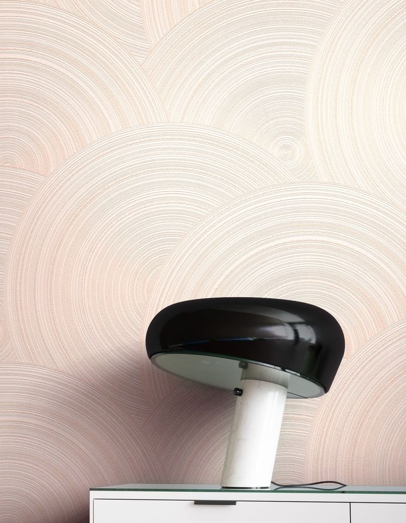 NEWROOM Tapete Rosa Vliestapete Kreise - Struktureffekt Ethno Spirale Ornament Mustertapete Modern