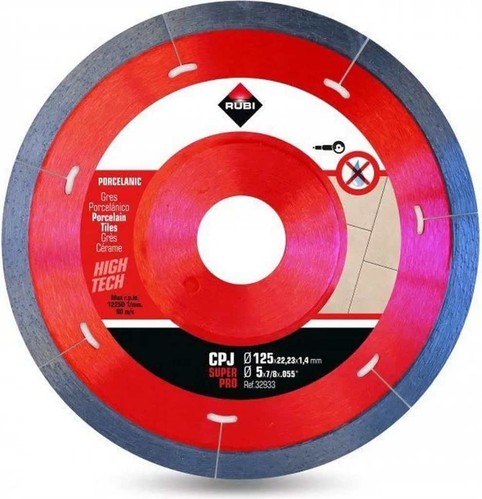 Meule diamantée 125mm Rubi transparente pour éviter les erreurs de coupe
