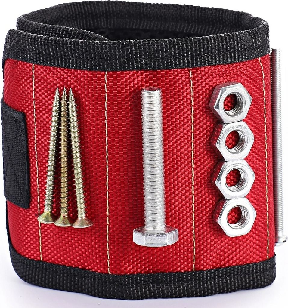 Robustes Magnetarmband für Heimwerker – Praktischer Helfer in Rot KP30329