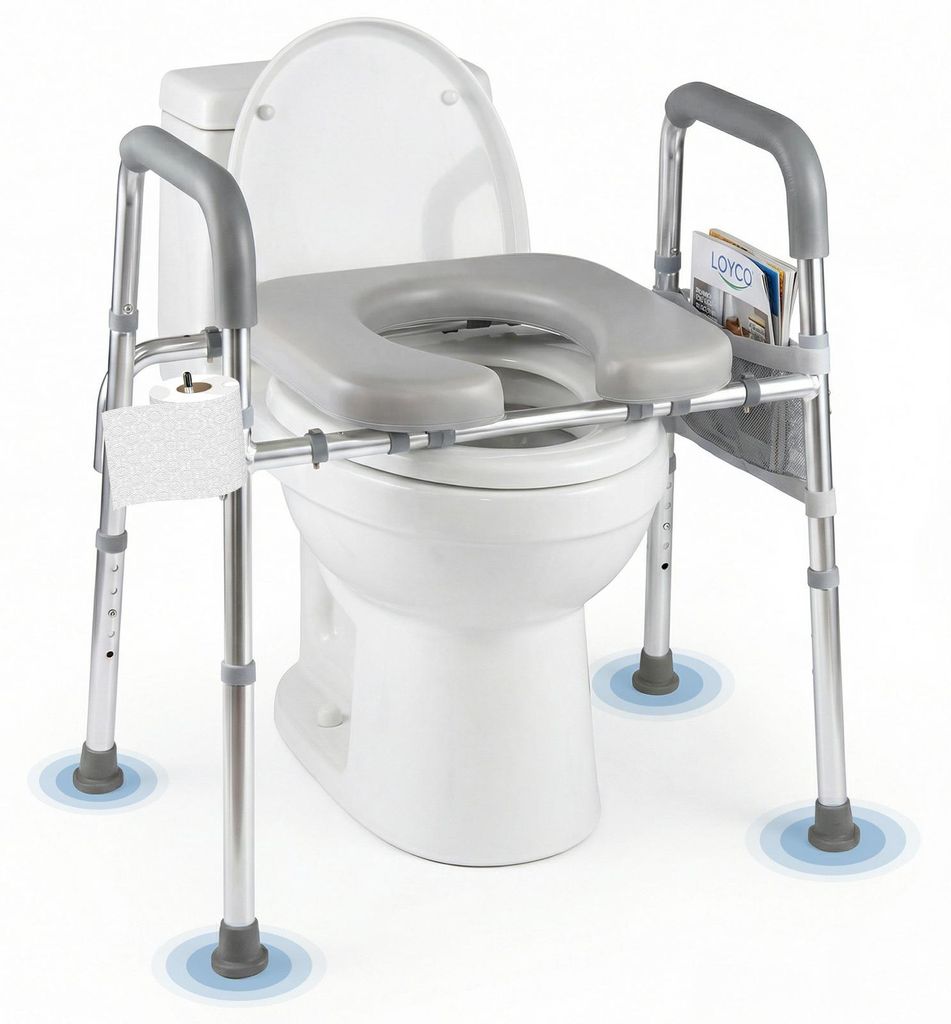 Rialzo per WC COSTWAY, sedile WC rialzato con maniglie, Immagine del prodotto 