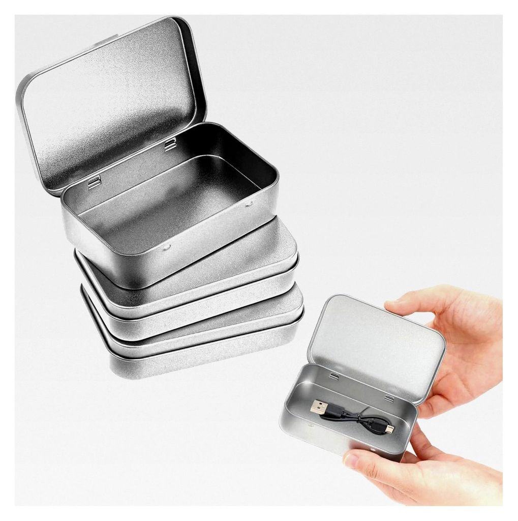 3er Set Kleine Blechdose, 95 x 60 x 20 mm, Metallbox, Mini Aufbewahrungsbox mit Deckel, geeignet für kleine Reiseutensilien wie Ohrstöpsel, Kopfh...