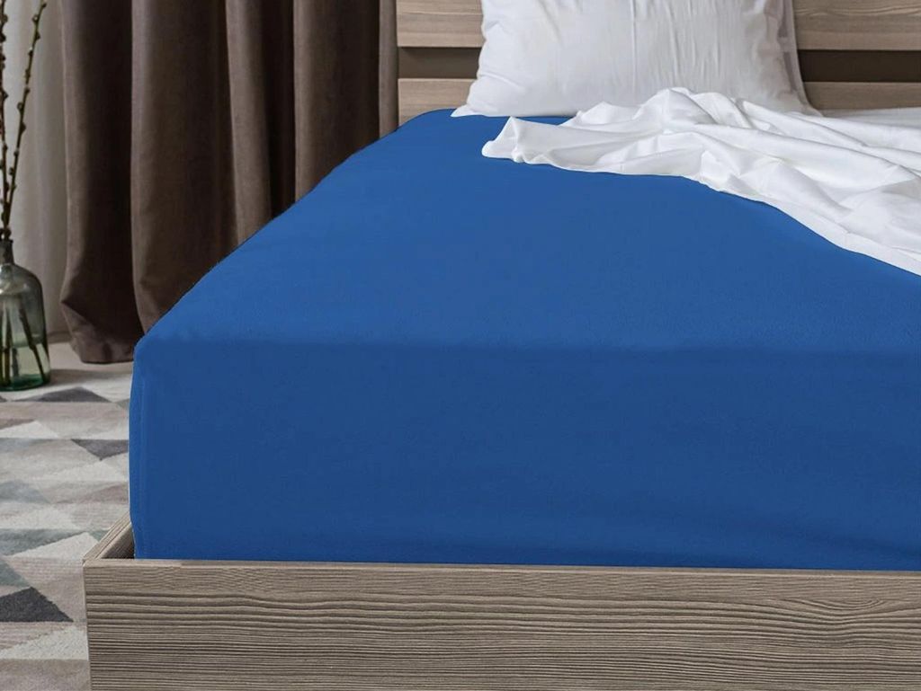 Prześcieradło Jersey niebieskie 180x200 Zdjęcie produktu 