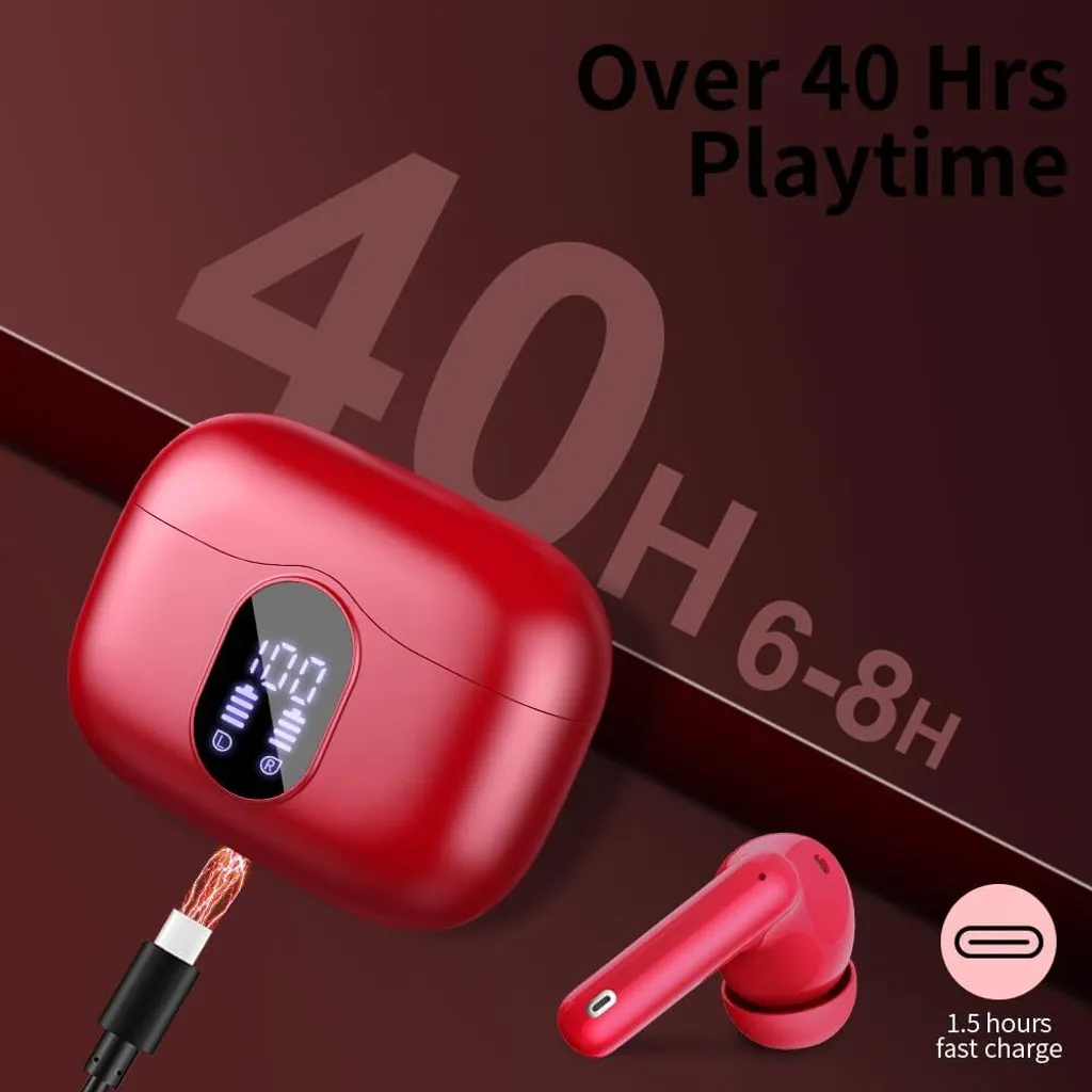 Auricolari Wireless 5.3 con ENC e 4 Microfoni - 40h Playtime LED - 2