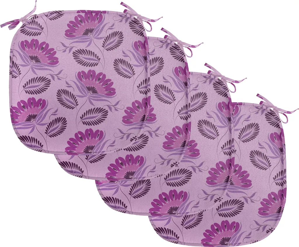 Cuscini Cucina ABAKUHAUS Viola 4 Pezzi - Lavabili e Antimacchia 40x40