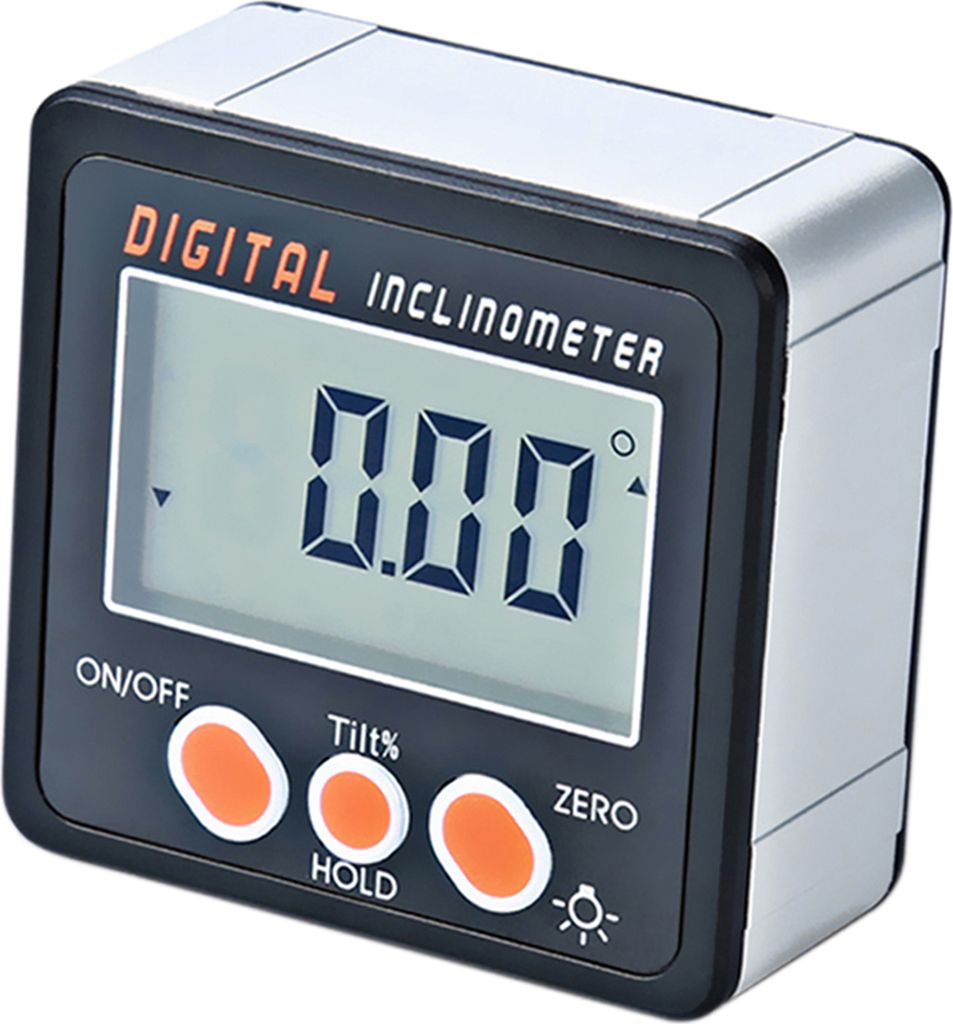 Digitaler Neigungsmesser 0-360 ° Elektronischer Winkelmesser Aluminiumlegierungsgehäuse Digitales Kegelrad-Winkelmessgerät Magnetfuß