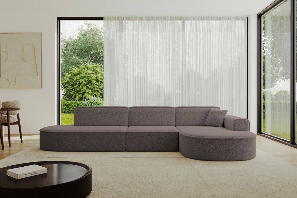 ALTDECOR Ecksofa in L-Form MARI-L2 - 328x171x79,5 cm Braun - Corner Sofa Bett Eckcouch Couch Wohnlandschaft Cauchsofa