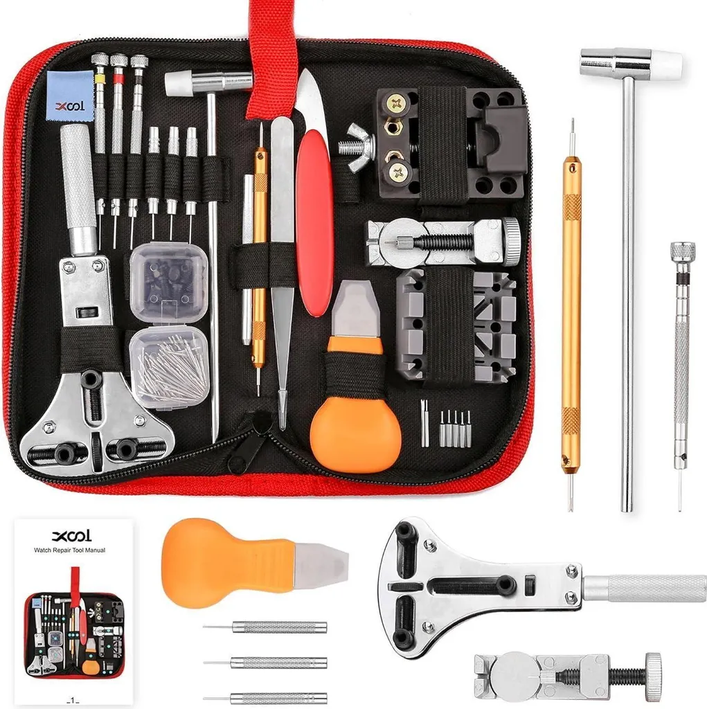 Kit horloger 151 pièces en acier pour perçage de ressort et bracelet