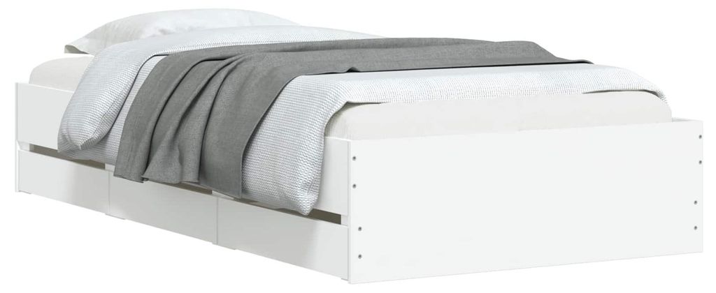 Letto matrimoniale con contenitore e cassetti, bianco, Immagine del prodotto 