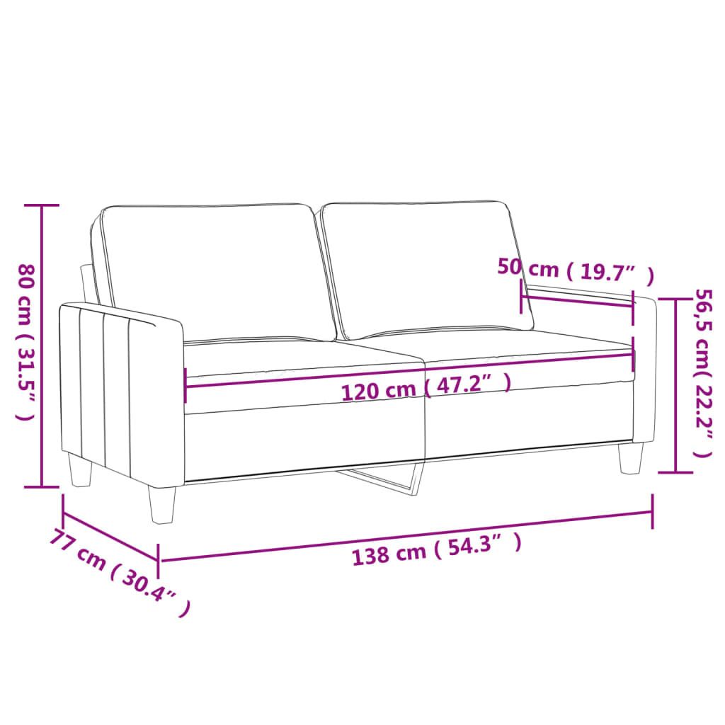 Möbel 2-Sitzer-Sofa Dunkelgrau 120 cm Stoff - Klassische Produktbild 8