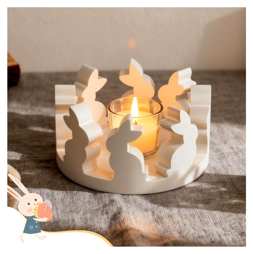 Silikonformen für Ostern, 3D Hasen Kerzenhalter Silikonform, Gießform für Ostern, Osterhasen Silikonform, Frühling Silikonformen, geeignet für...