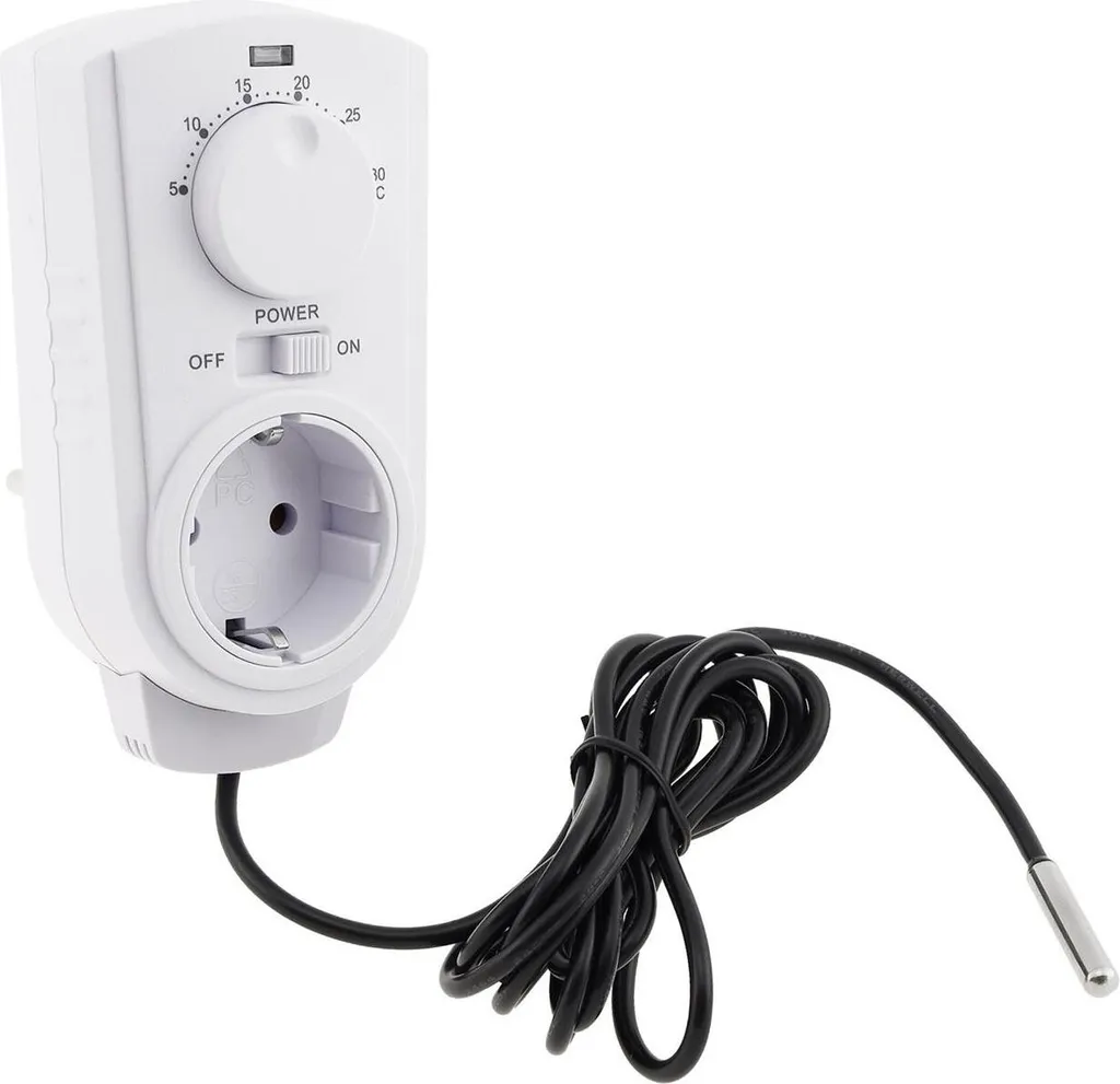 ChiliTec Thermostat de prise 230V avec sonde déportée pour chauffage
