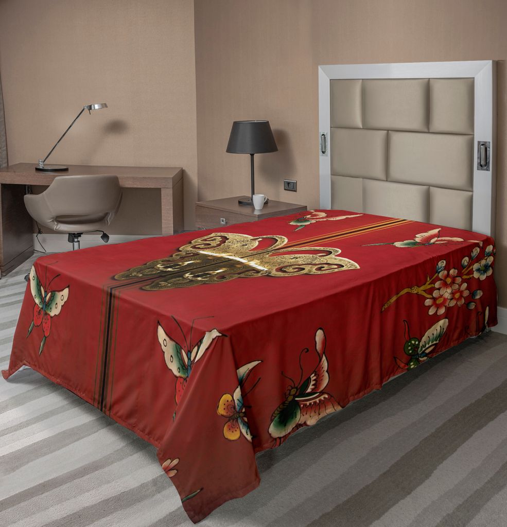 ABAKUHAUS Jahrgang Bettlaken, Eastern Blumenmotive in Halb Boho traditionellen künstlerischen Rahmen auf rosa Hintergrund, weiches bequemes oberes...