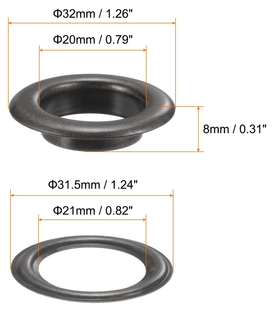 20 Stš¹ck ?sen 20mm Metall?sen Grommet ?sen Tš¹lle Einschlag?sen Befestigungs?sen Scheiben fš¹r Planen Abdeckung Banner Leder Stoff Schuhe Ha...