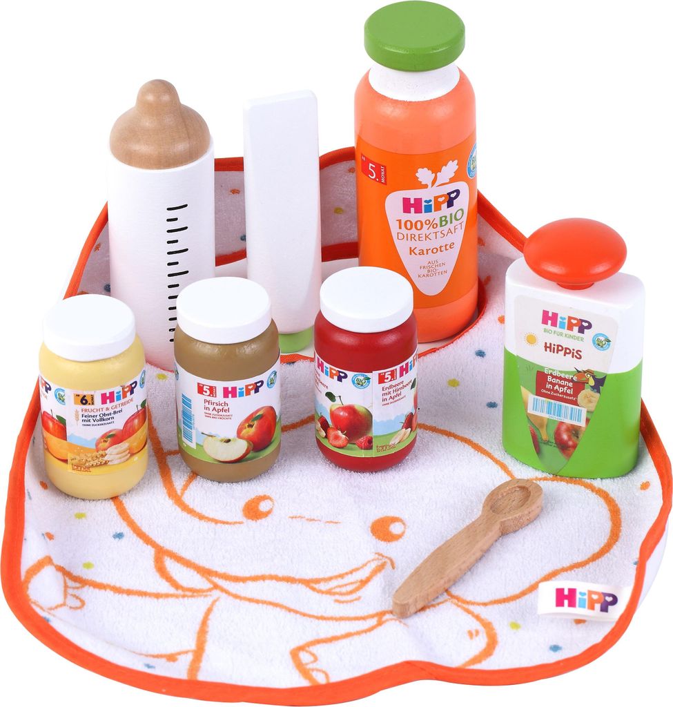Tanner der kleine Kaufmann HIPP Baby Set aus Holz, mit Immagine del prodotto 