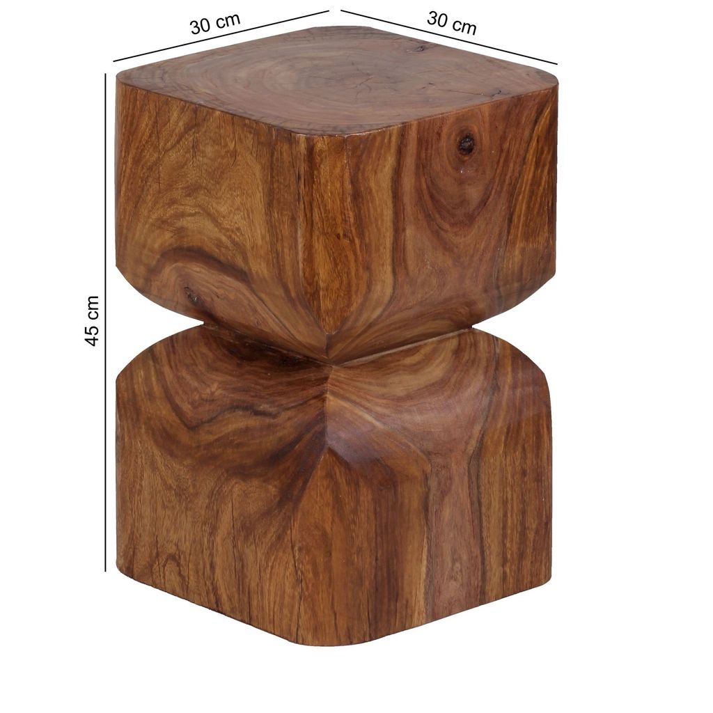 Stolík  wl1.562 sheesham masív 30x45x30cm rustikálny Obrázok produktu 3