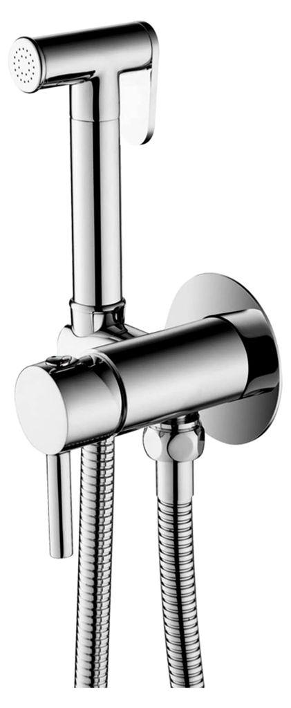 WasserhähneSprühgerät for Toilette, wandmontierter Heiß- und Kaltwasserhahn, handgehaltenes Stoffwindel-Sprühset, Chrom(Chrome)