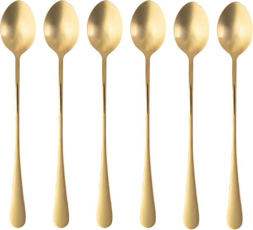 Intirilife 6er Set Löffel aus Edelstahl in Gold - 19 cm Produktbild 
