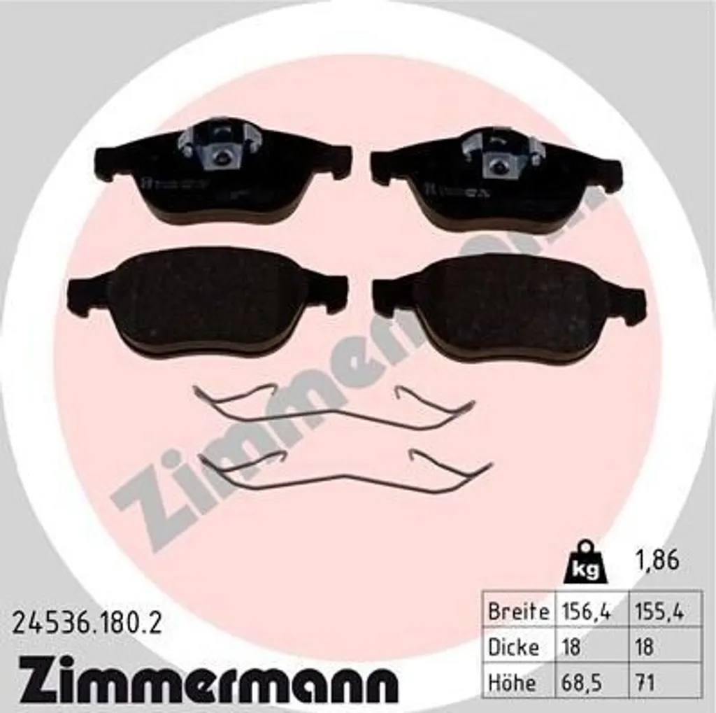 Stop bruits de freinage : Plaquettes Zimmermann 24536.180.2 Scenic II