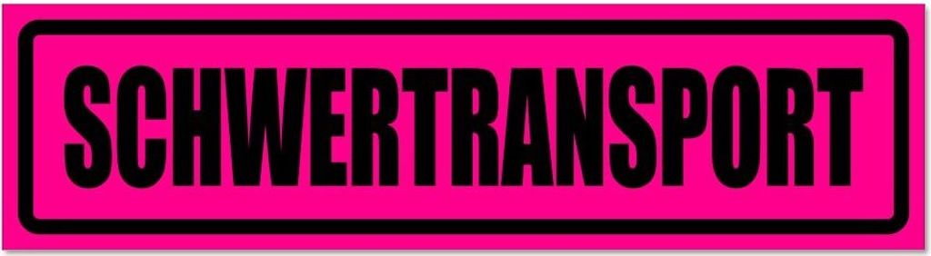 Kiwistar - Autoaufkleber - Pink - Schwarz - 30 x 8 cm - Schwertransport invertiert - Hinweis Aufkleber Sticker für Auto, Kfz, Fahrrad, PKW, LKW