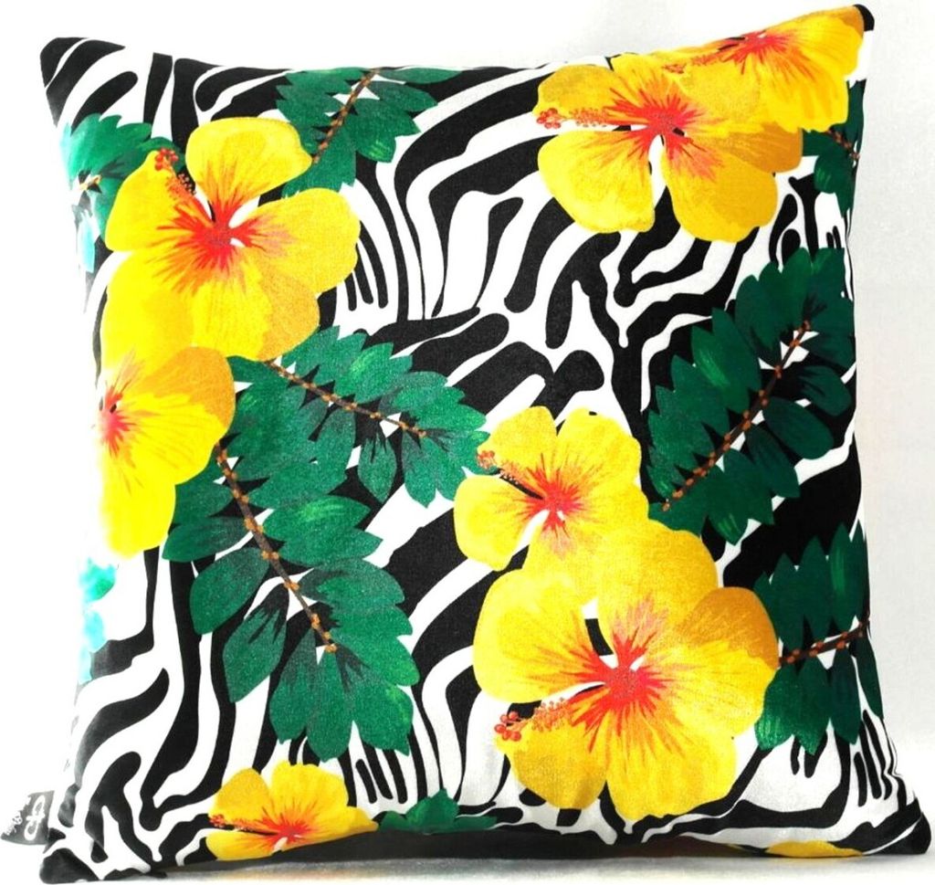 Casa Padrino Luxus Deko Kissen Florida Flowers Mehrfarbig 45 x 45 cm - Feinster Samtstoff - Dekoratives Wohnzimmer Kissen