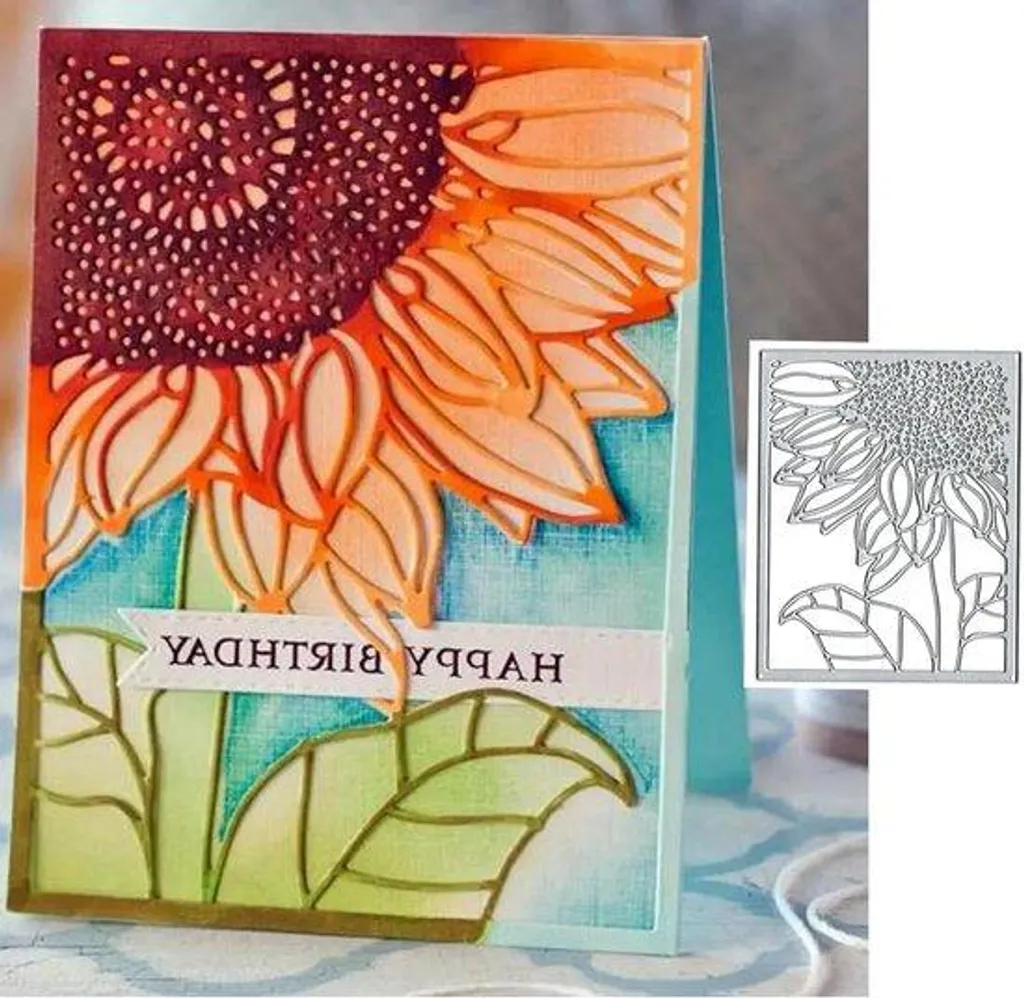 Matrices en métal Tournesol et Cœurs pour gaufrage artistique DIY