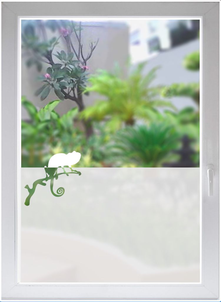 INDIGOS UG Glasdekorfolie Sichtschutzfolie Fensterfolie Sonnenschutz Chamäleon satiniert blickdicht ORACAL - 1200mm Breite x 500mm Höhe