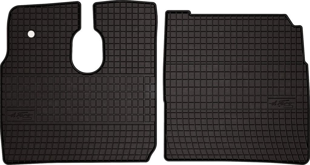 Gummifußmatten passend für MAN L2000 (Lkw, Bj. 1994-2005) – schwarz, passgenau, mit Befestigungen set 2 Stk. - Gummi-Automatten