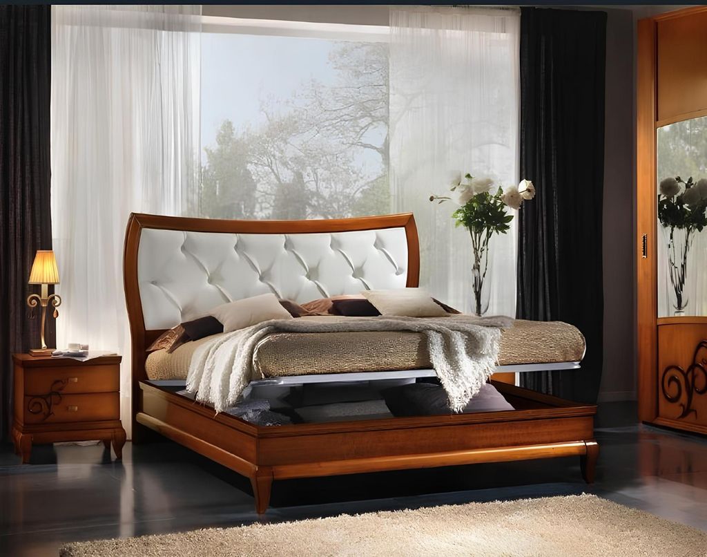 Luxus Schlafzimmer Bett Doppelbett Holz Polster Betten Doppel Bettrahmen Modern