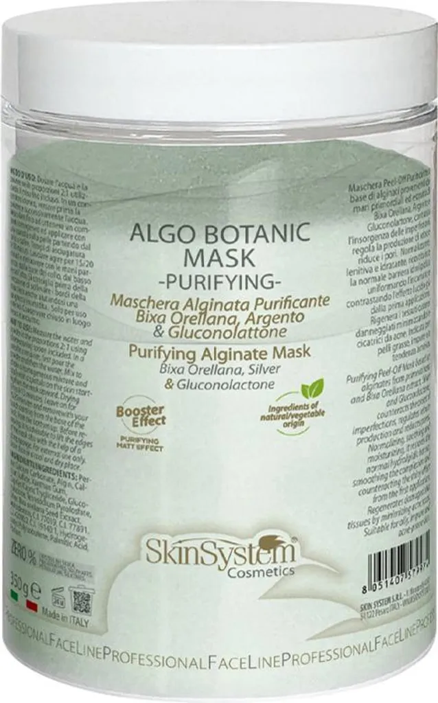 SkinSystem Algo Botanic Purifying Mask 350gr - Trattamento Sebo-Regolatore
