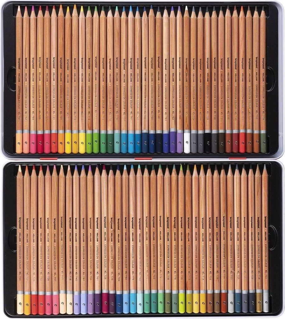 Bruynzeel Expression Crayons de couleur - Boîte de 72 nuances intenses