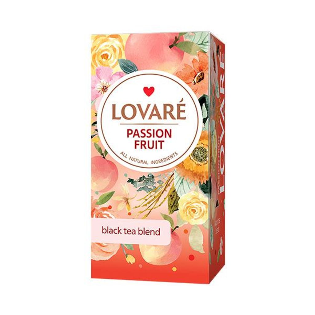 LOVARÉ Fruit de la Passion 48g (24 sachets, thé noir) Image du produit 