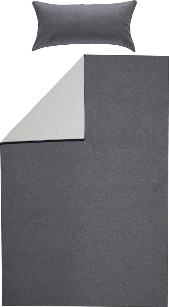 Erwin Müller Wendebettwäsche anthrazit-silber 1x 155x220 cm + 1x 40x80 cm