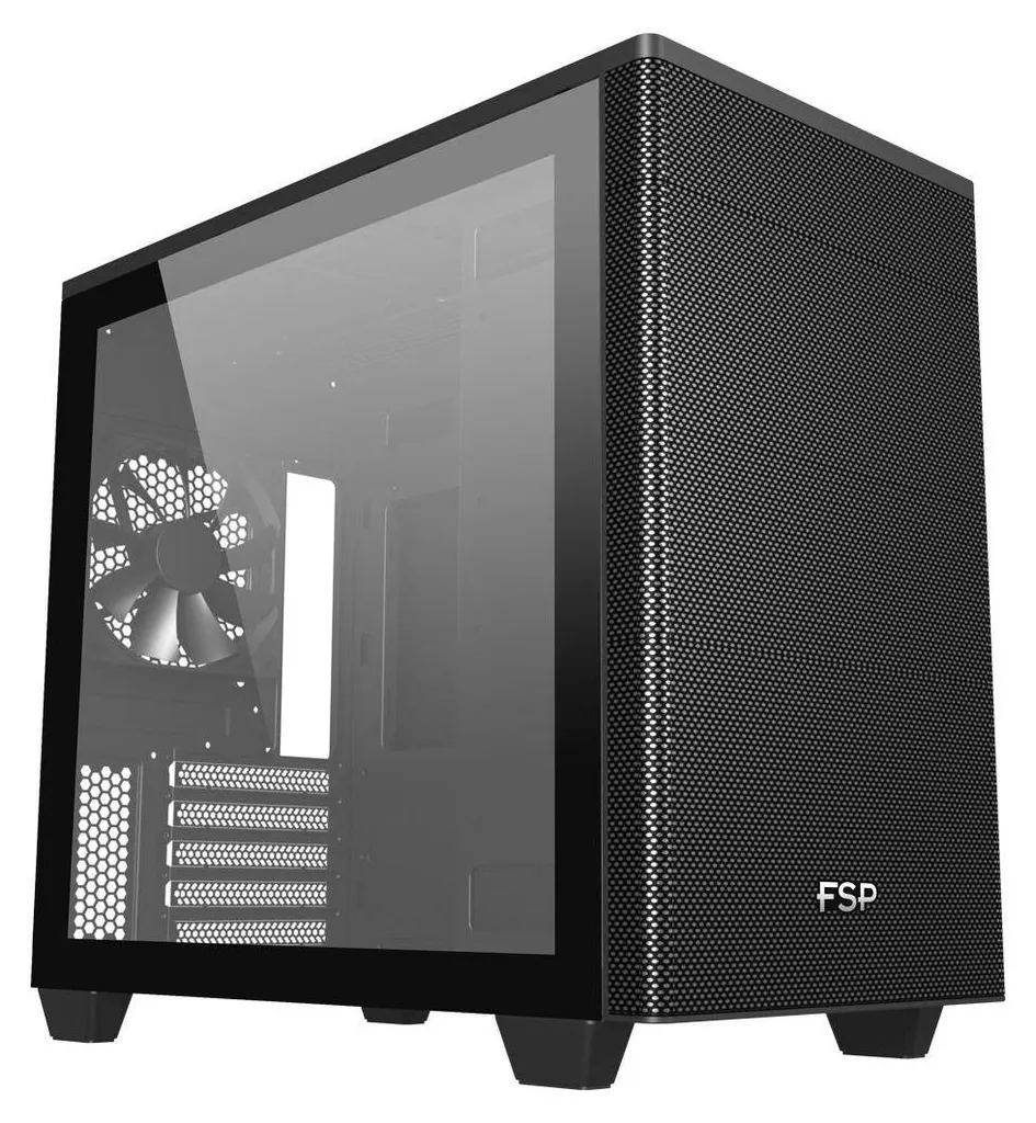 Boîtier PC Micro-ATX FSP CST360B ventilé avec design compact noir