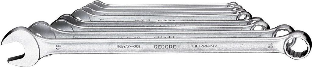 GEDORE 7 XL-080 Ring-Maulschlüssel-Satz, extra lang, 8-teilig 8-19 mm, 6104880