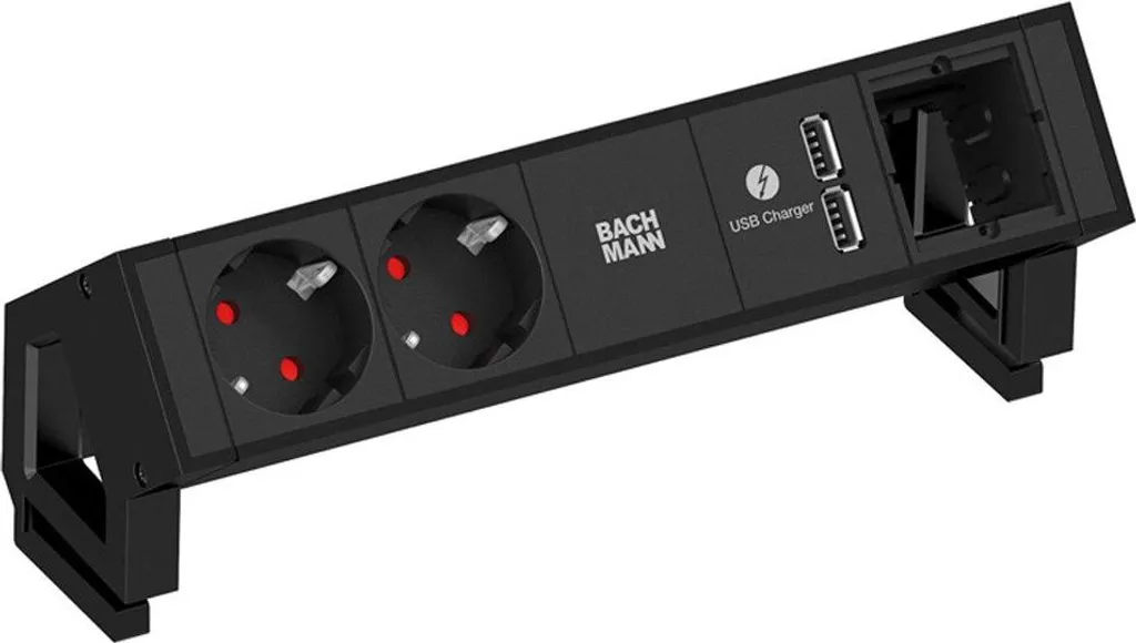 Fini les câbles emmêlés avec le bloc multiprise Bachmann DESK 2 noir USB