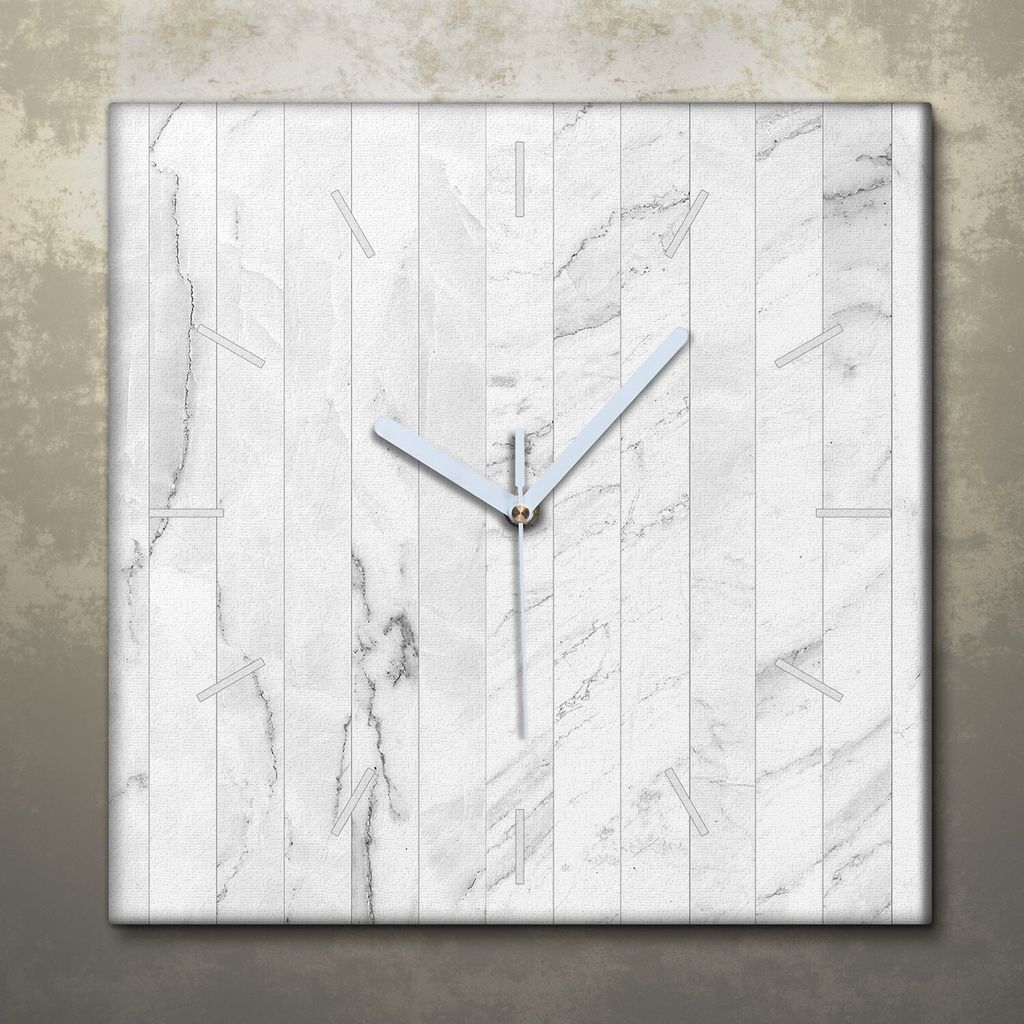 Wohnzimmer Leinwand Uhr Geräuschlos Küche 30x30 Weiß, Holz, Motive, Textur, weiße Zeiger
