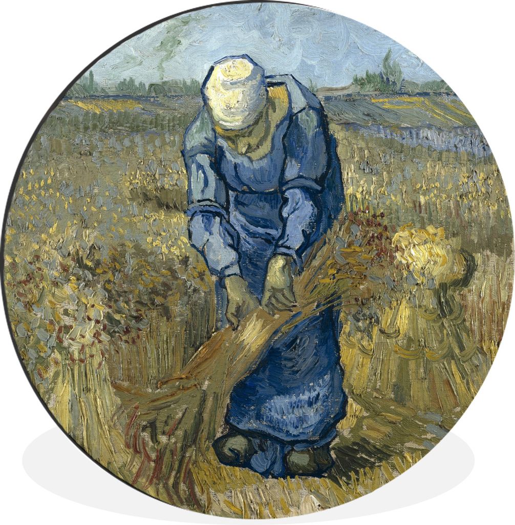 MuchoWow Aluminium Wandkreis Der Schafspelz (nach Millet) - Vincent van Gogh Ø 90 cm Wanddeko Modern Wohnzimmer - Mauerkreis - Wandbilder - Rund...