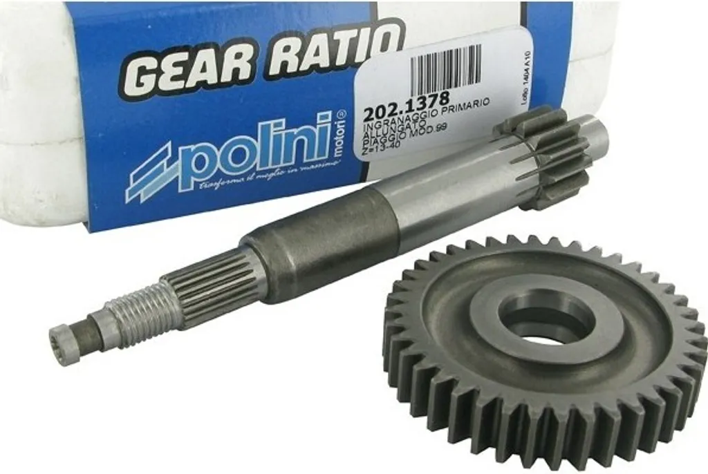 Engrenage primaire Polini 13/40 ratio 3,08 pour Piaggio axe 17,7mm