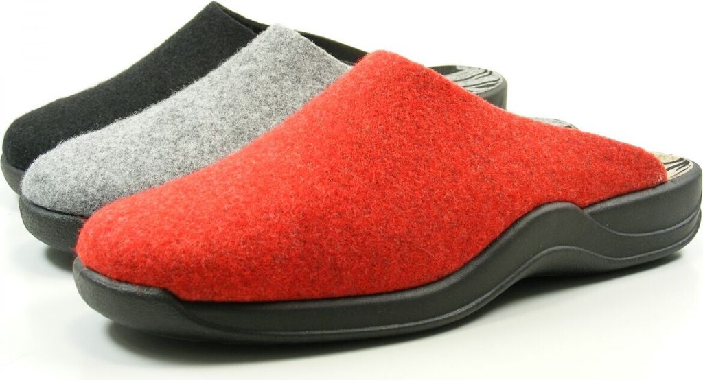 Rohde 2309 Vaasa-D Schuhe Damen Hausschuhe Pantoffeln Filz Weite G, Größe:38 EU, Farbe:Rot