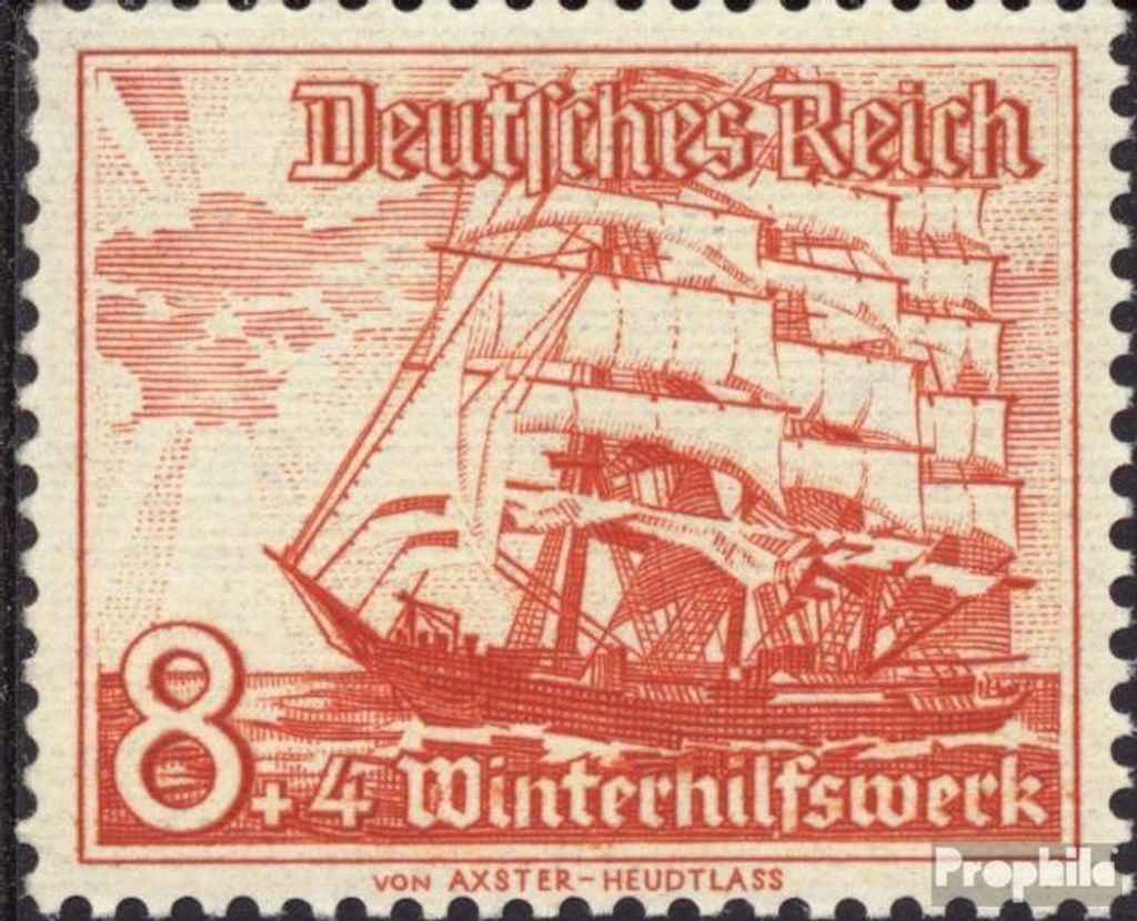 Briefmarken Deutsches Reich 1937 Mi 655 postfrisch Winterhilfswerk: Schiffe