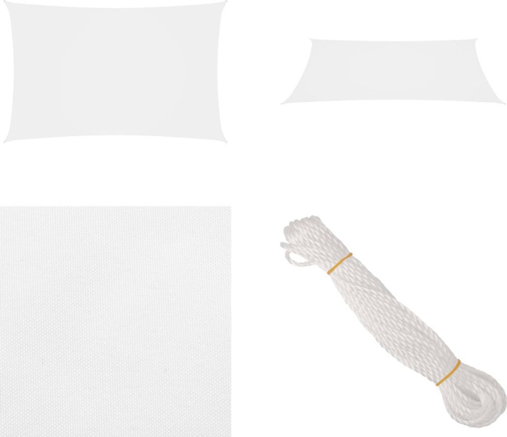 vidaXL Sonnensegel Oxford Gewebe Rechteckig 2x4,5 m Weiß - Sonnensegel - Sonnenschutz - Windschutz - Sonnendach